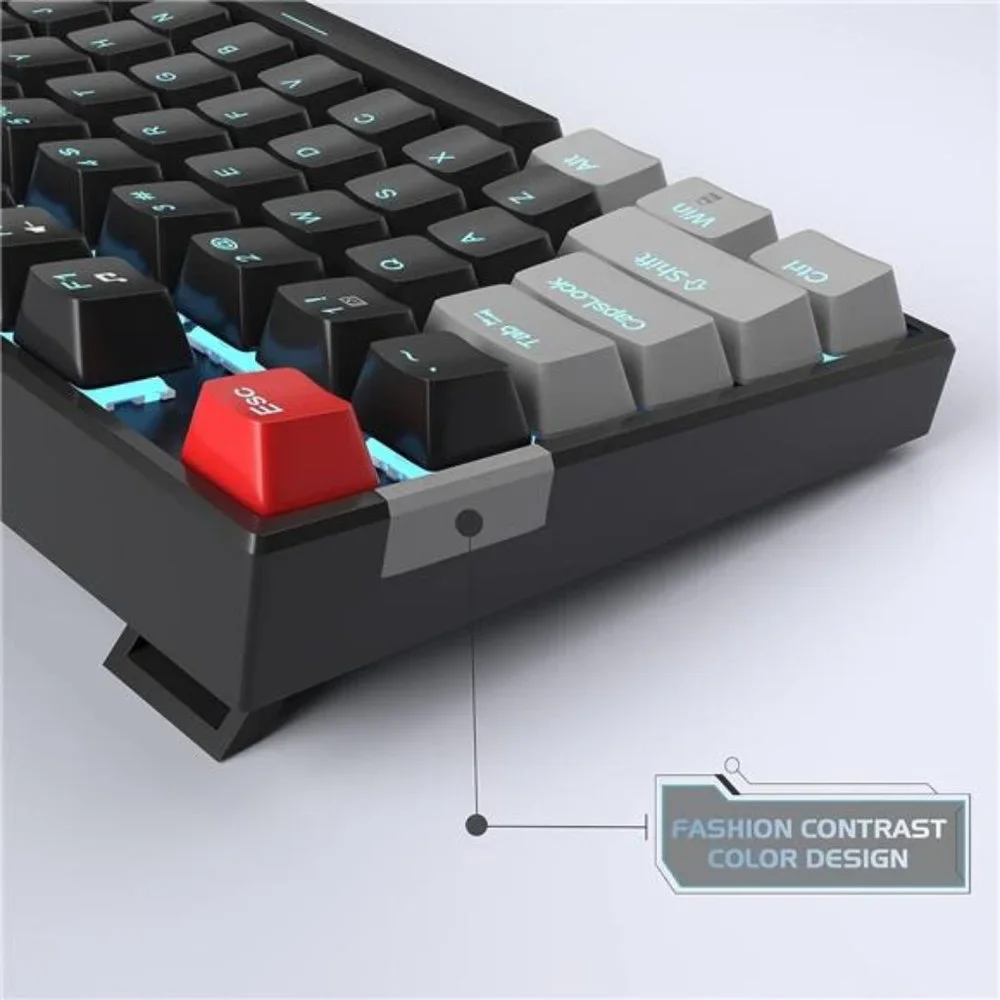 75% Mechanical Gaming Keyboard with Red Switch,LED Blue Backlit Keyboard,87 Keys